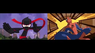 Randy Cunningham 9th Grade Ninja and The Spectacular Spider-Man Intro side by side