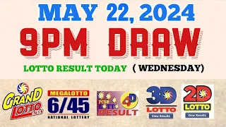 Lotto Result Today 9pm draw May 22, 2024 6/55 6/45 4D Swertres Ez2 PCSO#lotto