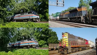 Railfanning Charlottesville Virginia 7/15/22 featuring 3 heritage units, train meet and more