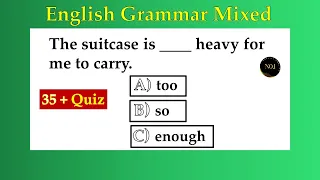 35 + English Grammar Quiz | English Mixed test | Challenge Your English! | No.1 Quality English