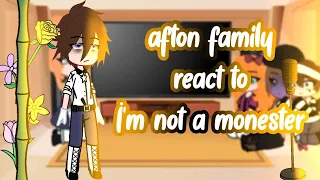 Afton family react to I'm not a monster  (FNAF)[poppy playtime] #itsdkafton