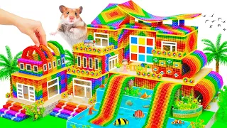 ASMR - How To Make Rainbow House With Swimming Pool And Glass Elevator For Super Cute Hamsters
