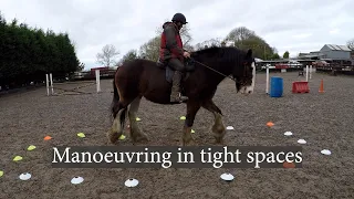 Manoeuvring a Shire Horse in tight spaces | Yielding to pressure | Leg aids | Practice TREC | Fun |