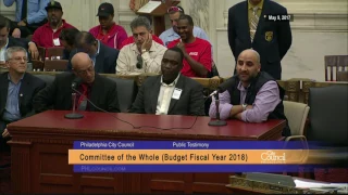 FY2018 Philadelphia City Council Budget Hearing 5-9-2017 - Public Testimony