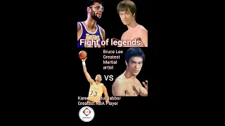 Fight of two Greatest Legends | brucelee vs Kareem Abdul Jabbar NBA player #shorts