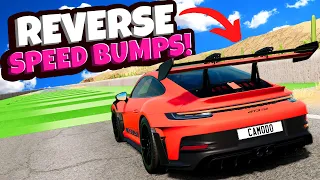 Testing EXPENSIVE Cars VS Reverse Speed Bumps Stunts in BeamNG Drive Mods!