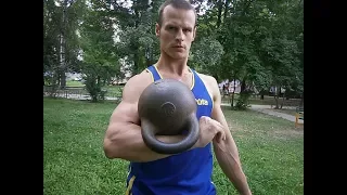 Гиря 32 кг. - 65 подъемов за 1 мин.Lift gira (kettlebell) 32 kg. - 65 reps in 1 min.