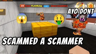 I SCAMMED A SCAMMER IN SKYBLOCK || BLOCKMAN GO #skyblock #blockmango #scammer #scam