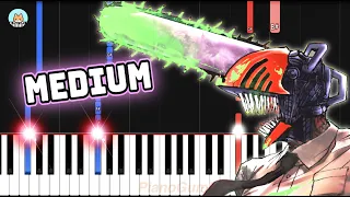 [full] Chainsaw Man OP - "KICK BACK" - MEDIUM Piano Tutorial & Sheet Music