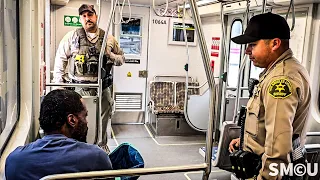 Sheriff's Deputies Conduct Metro Sweeps in Santa Monica - Ensuring Passenger Safety