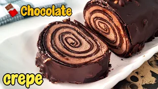 🍥🍫Make the most delicious chocolate crepe roll