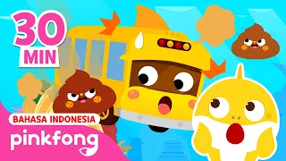 Bis Baby Shark Kuning yang Penakut dan lain | Kota Mobil | Cerita & Lagu Anak | Pinkfong Indonesia