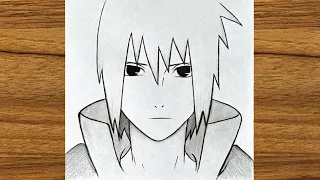 Anime drawing step by step || How To Draw Sasuke Uchiha step by step || Easy anime drawing