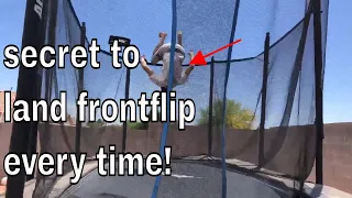 how to land a frontflip on a trampoline for beginners!!