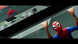 Peter Parker, Gwen Stacy, Miles Morales Get Chased By Fisk Industries | INTO THE SPIDER VERSE (2018)