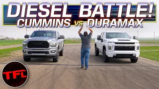 It's CLOSER Than You Think! Ram HD Cummins vs Chevy HD Duramax vs Ford Super Duty Tremor Drag Race