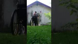 Basketball catch and return in wheelchair