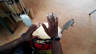 Patrick Ngambi playing the Djembé rhythm Bafulo