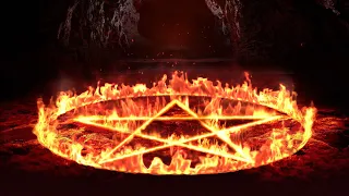 Burning Pentagram Yule Log (4 Hours) - Hell at Home in Full HD [Hail Diablo]