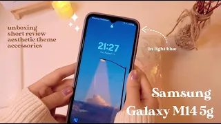 Samsung Galaxy M14 5g Aesthetic Unboxing | light blue | ASMR