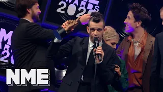 The 1975 win Best British Band supported by Pizza Express at NME Awards 2020