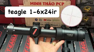 Kính ngắm Mini Chống nhảy tâm cực tốt , Teagle 1-6x24IR Hàng về thêm