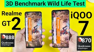 Realme GT 2 vs iQOO 7 3D Benchmark wild life test Comparison Snapdragon 870 vs 888