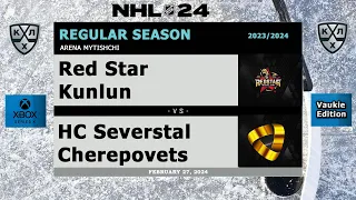 KHL - Red Star Kunlun vs Severstal Cherepovets - Season 2023/24 - NHL 24
