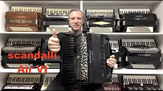 Acordeon Scandalli Air VI Black - Voz Artesanal - Quarta Cassoto Duplo 47 cm - Jeferson Oliveira