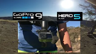 GoPro Hero 9 vs Hero 5, stabilization and video quality comparison for MTB