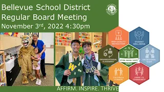 Bellevue School District 405 Regular Board Meeting November 3rd