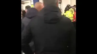 Millwall vs blues police hits his own hat off