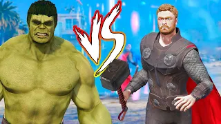 HULK dando uma surra no THOR (HULK ESMAGA) GTA V