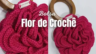 Bolsa Flor de Crochê com fio náutico