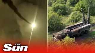Russian army show off Iskander mobile short range Ballistic Missile System in alleged Ukraine attack