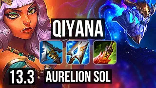 QIYANA vs AURELION SOL (MID) | Rank 2 Qiyana, Legendary, 300+ games | EUW Challenger | 13.3