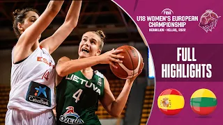 Spain - Lithuania | Basketball Highlights - Final | #FIBAU18Europe Women