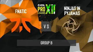 CS:GO - Fnatic vs. Ninjas in Pyjamas [Nuke] Map 1 - ESL Pro League Season 12 - Group B - EU