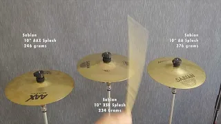 Sabian 10 Inch AAX, XSR, AA Splash Cymbal DEMO VIDEO