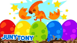 Colorful Dinosaur Eggs | Color Songs for Kids | Dinosaur Songs | Preschool Songs | JunyTony