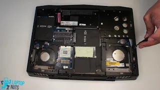 Laptop Alienware M17x R4 Disassembly Take Apart Sell. Hard Disk Drive, Motherboard, Heatsink and fan