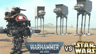 1 Imperial Knight (Warhammer 40K) vs 3 AT-AT (Star Wars)