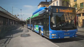 Sweden, Stockholm, bus 3 ride from Mälartorget to Slussen