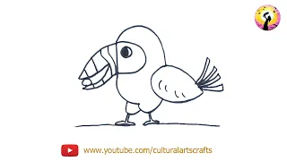 How to turn Letter "D" into a Cartoon BIRD ! Fun with Alphabets Drawing for kids