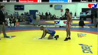 Schultz GR 55 KG Champ. Round 1: Rajender Kumar (India) vs. Jermaine Hodge (U.S Army)