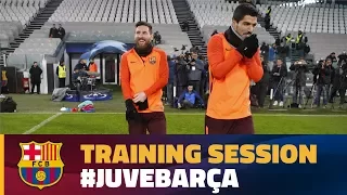 Barça's training session at Juventus Stadium