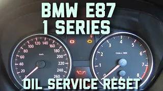 BMW E87 1 Series Oil Service Interval Reset