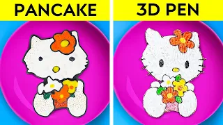 PANCAKE VS 3D ART! Ultimate Creative Dilemma || RICH vs BROKE Challenge By 123 GO Genius!