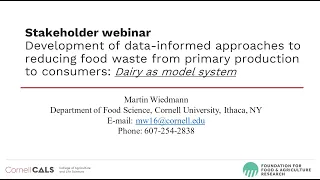 Development of data-informed approaches to reducing food waste from primary production to consumers