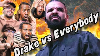 20 VS 1! Drake - Push Ups (Drop & Give Me Fifty) Kendrick Lamar, Future, The Weeknd Diss Reaction